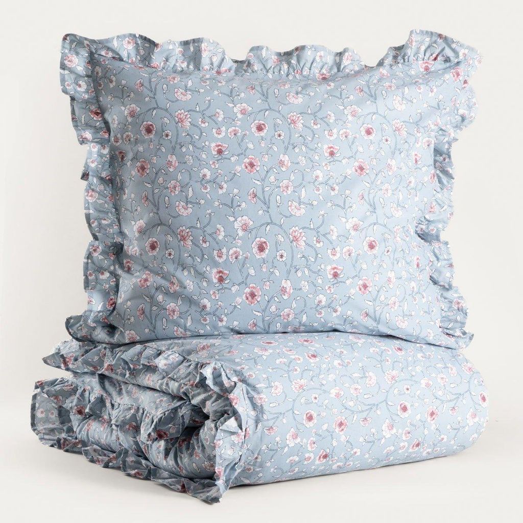 HOMLA JULIA Baumwollbettdecke mit Rüsche 220x200 + 2*70x80 Produktbild 
