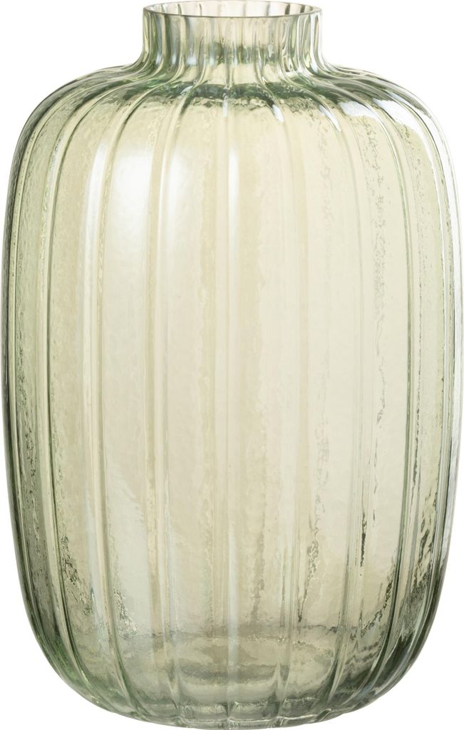 J-Line Vase Linien Glas Grün Large