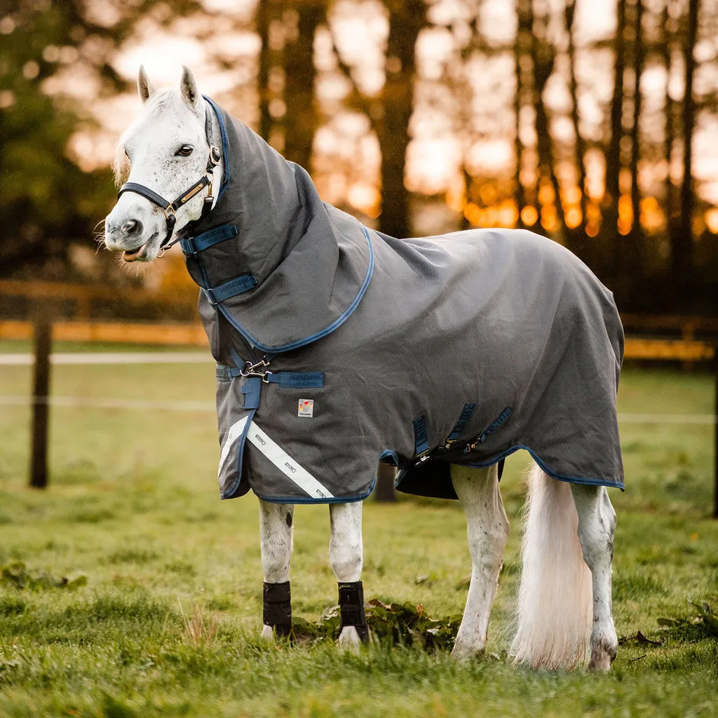 Couverture Hiver Cheval 250g Horseware Rhino Plus HexStop Taille 140 Grey