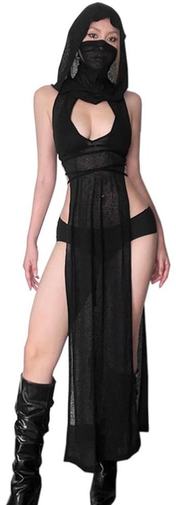 Cocktailkleid mit hohem Schlitz - Ärmellos - Produktbild 