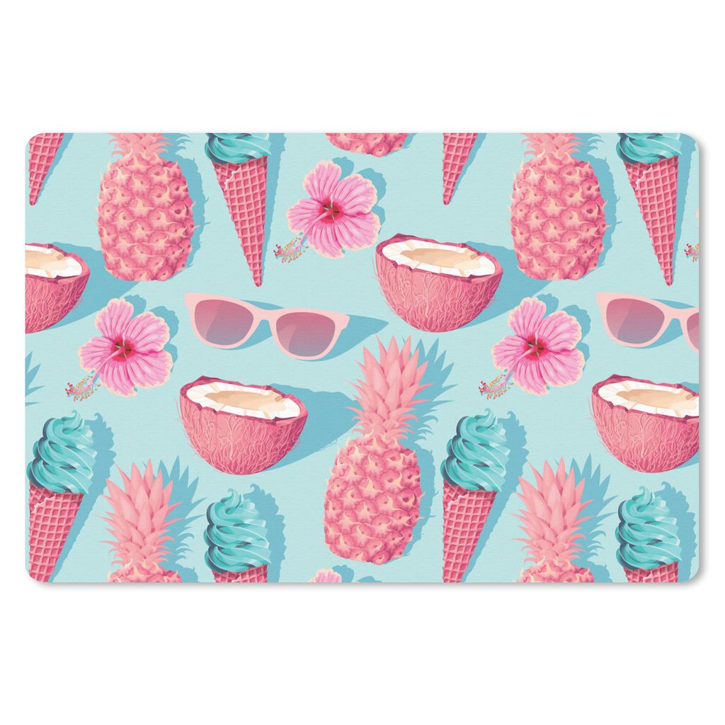 MuchoWow Mauspad Mousepad Sommer - Ananas - Sonnenbrille 27x18 cm - Mousepads - Maus Mat - Pad - Mausunterlage - Büroartikel - Desk Matten