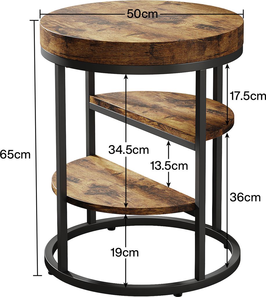 Tribesigns Runder Beistelltisch, Kleiner Holz Beistelltisch Produktbild 2