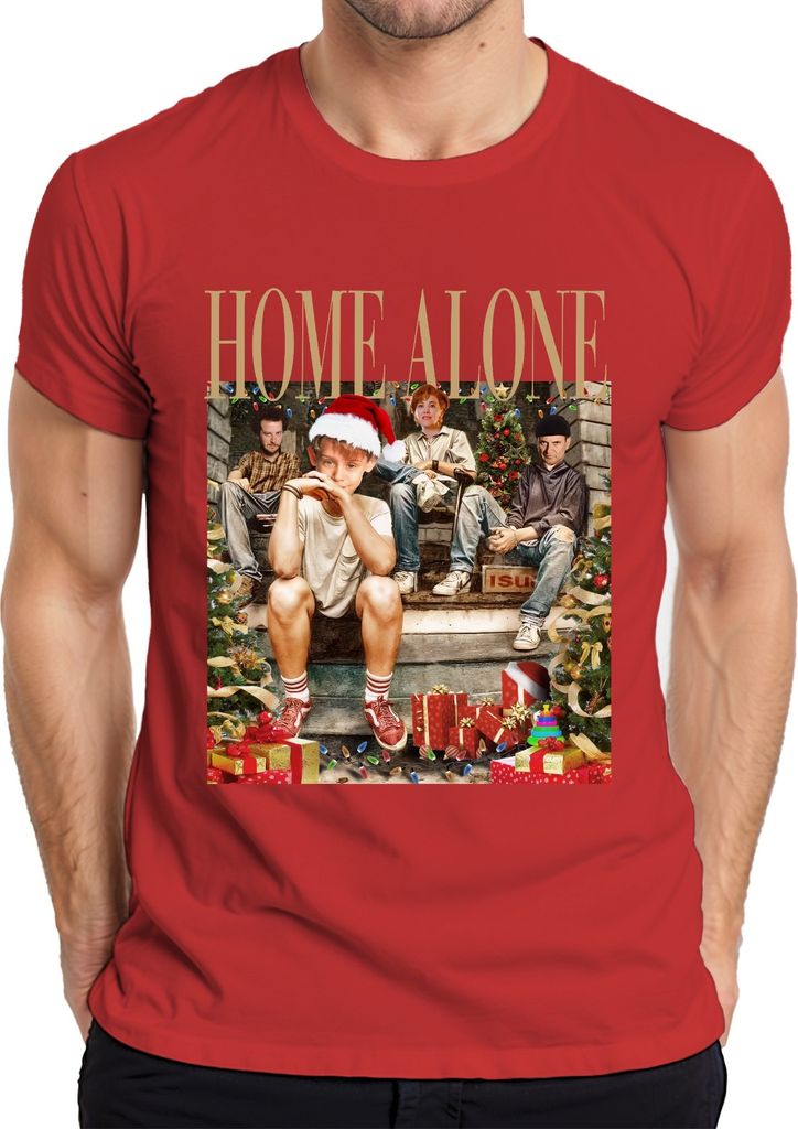 Home Alone Gangster Retro Vintage Kevin Kate Harry Marv - Weihnachten Christmas Xmas Herren T-Shirt, Rot, L