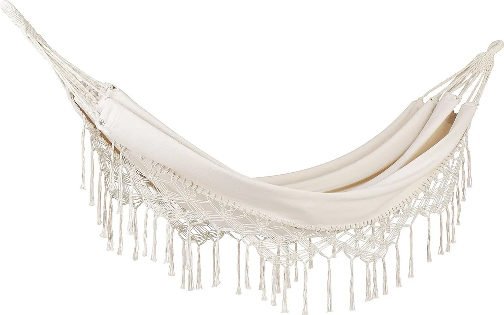 Hamac de jardin confortable beige pour soulager le dos et se relaxer