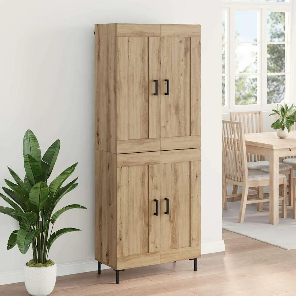 Arreda con vidaXL: Credenza in Quercia Artigianale 2 Pezzi - 4