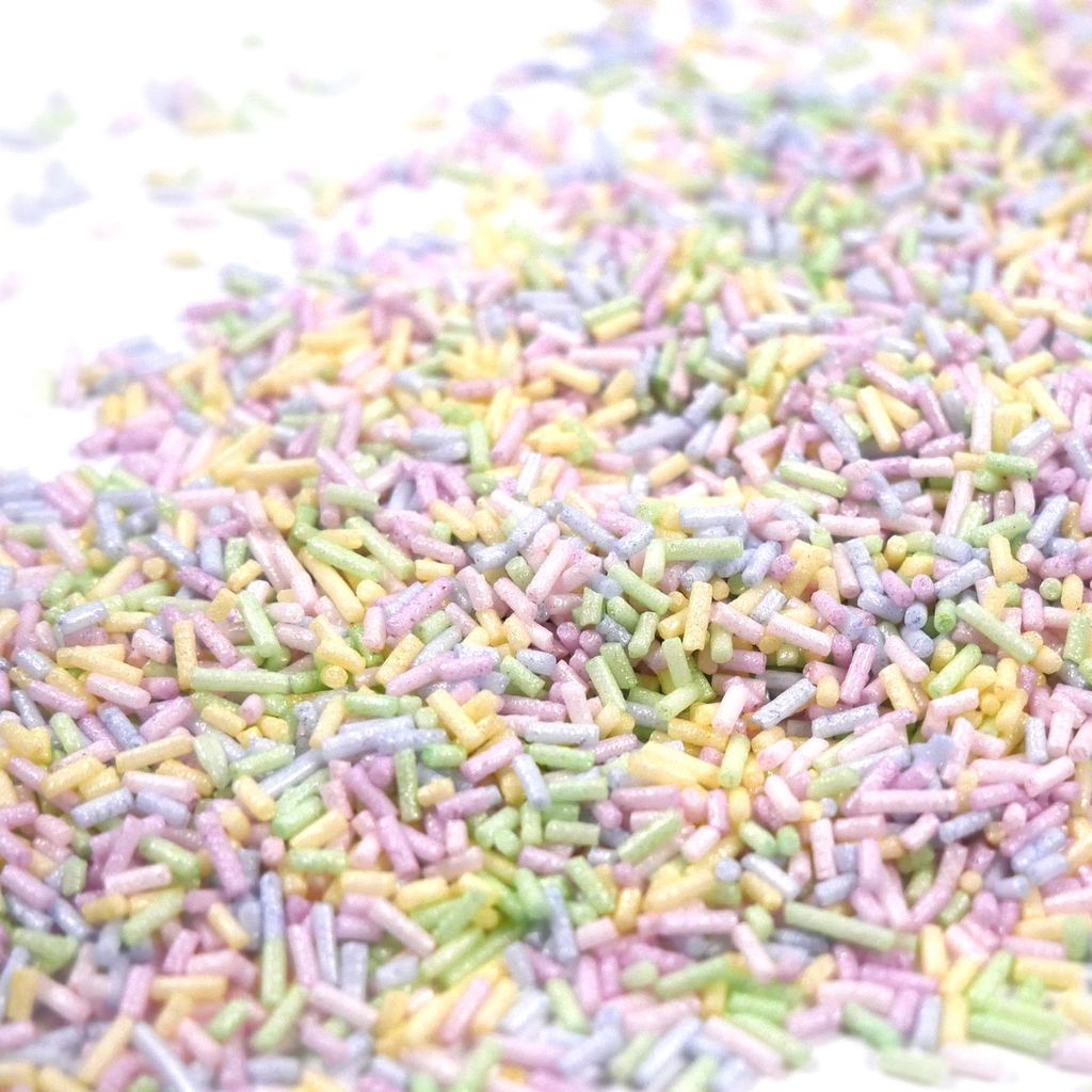 Streuselheld Jimmie`s Pastell 80g Streusel zum Dekorieren und Verzieren von Gebäck aller Art wie Torten Kuchen Keksen Zuckerstreusel