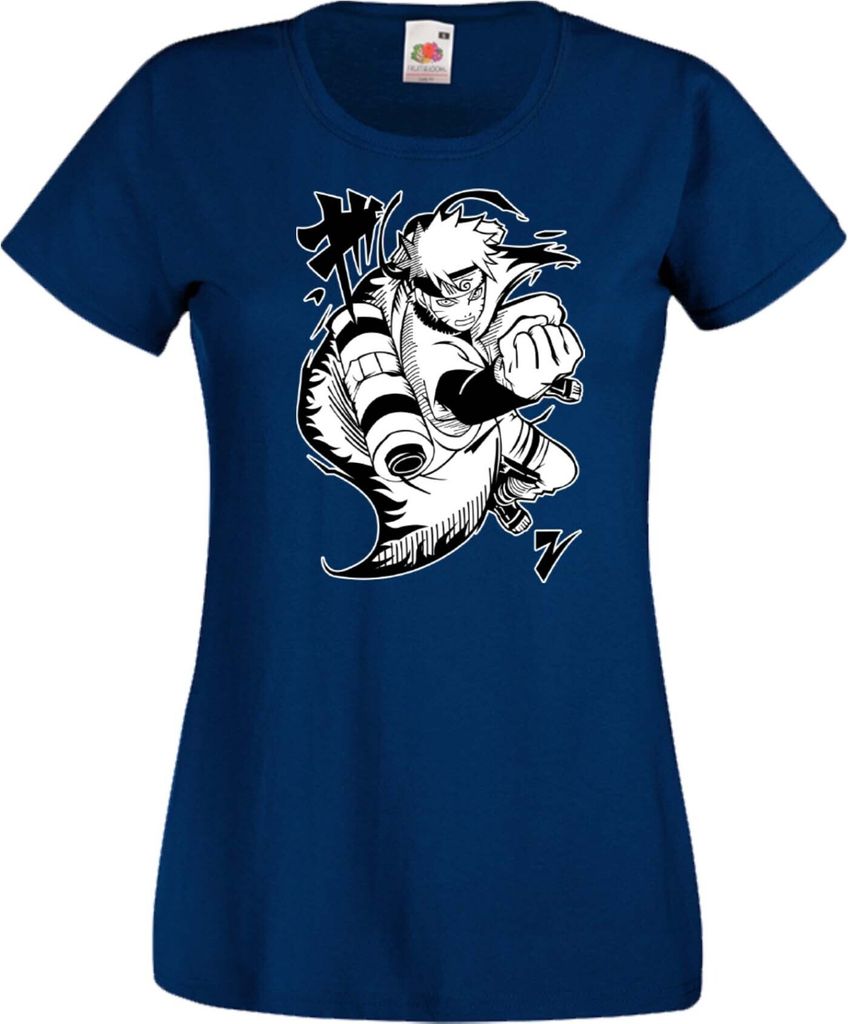 Damen T-Shirt Naruto Hokage Var-033 Ninja Master, Lady L / Dunkelblau