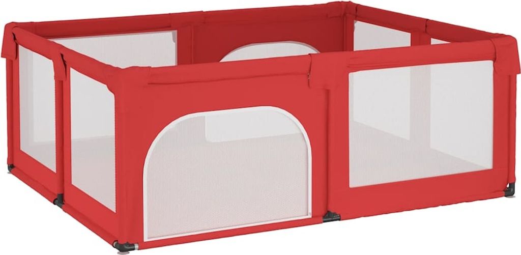 vidaXL Laufstall mit 2 Türen Rot Oxford-Gewebe