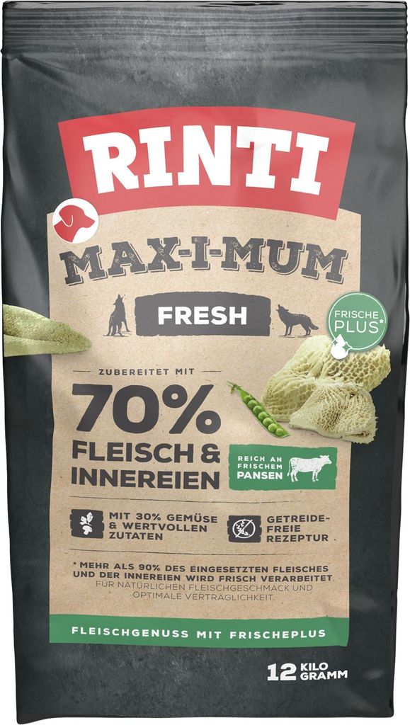 RINTI MAX-I-MUM Pansen Trockenfutter 12kg für Hunde Produktbild 