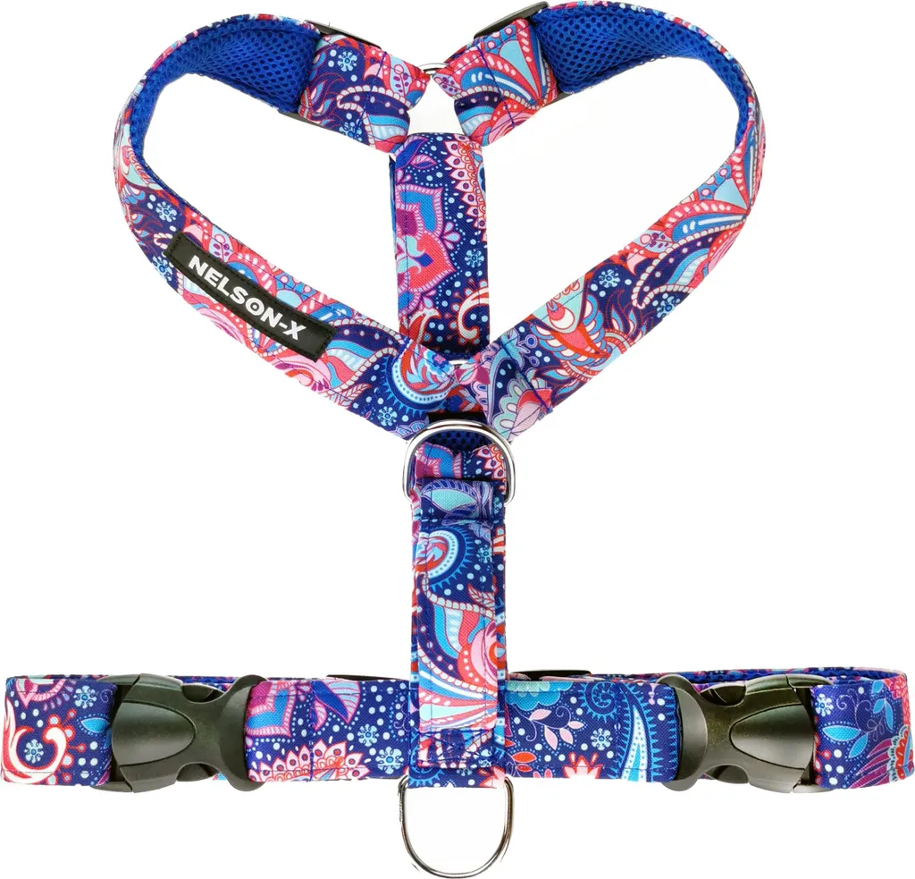 Harnais Chien XXL Anti-Traction Nelson-X Floral Solide et Confort