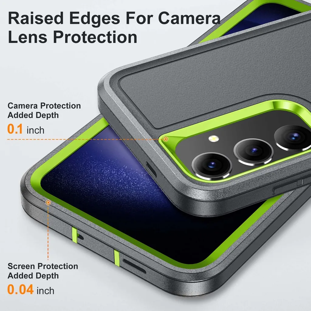 Custodia per Samsung Galaxy S25 ibrida a tre strati antiurto protettiva con supporto Grigio - 5