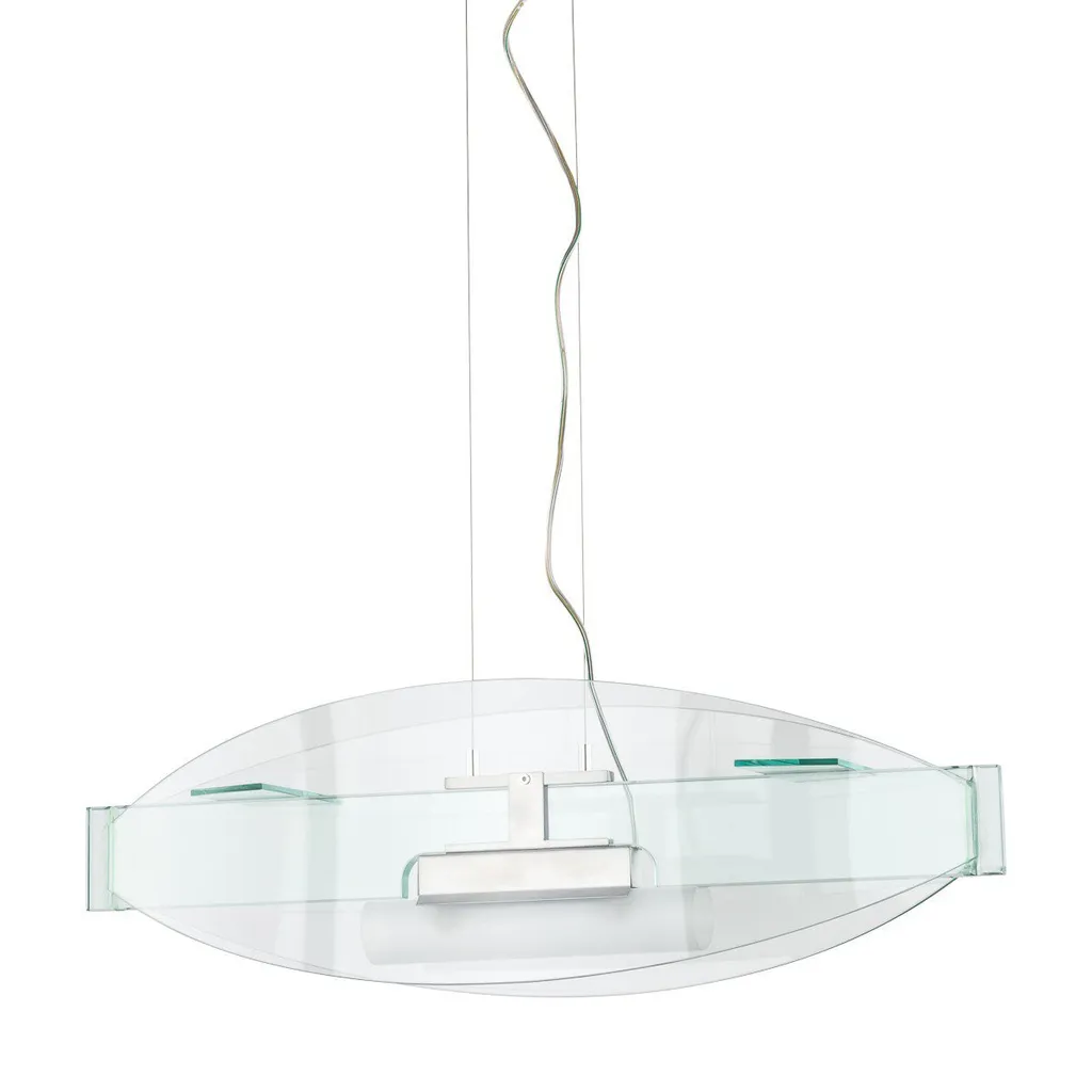 Lampe suspendue Muari MD030217-1A Italux en verre fumé et métal noir