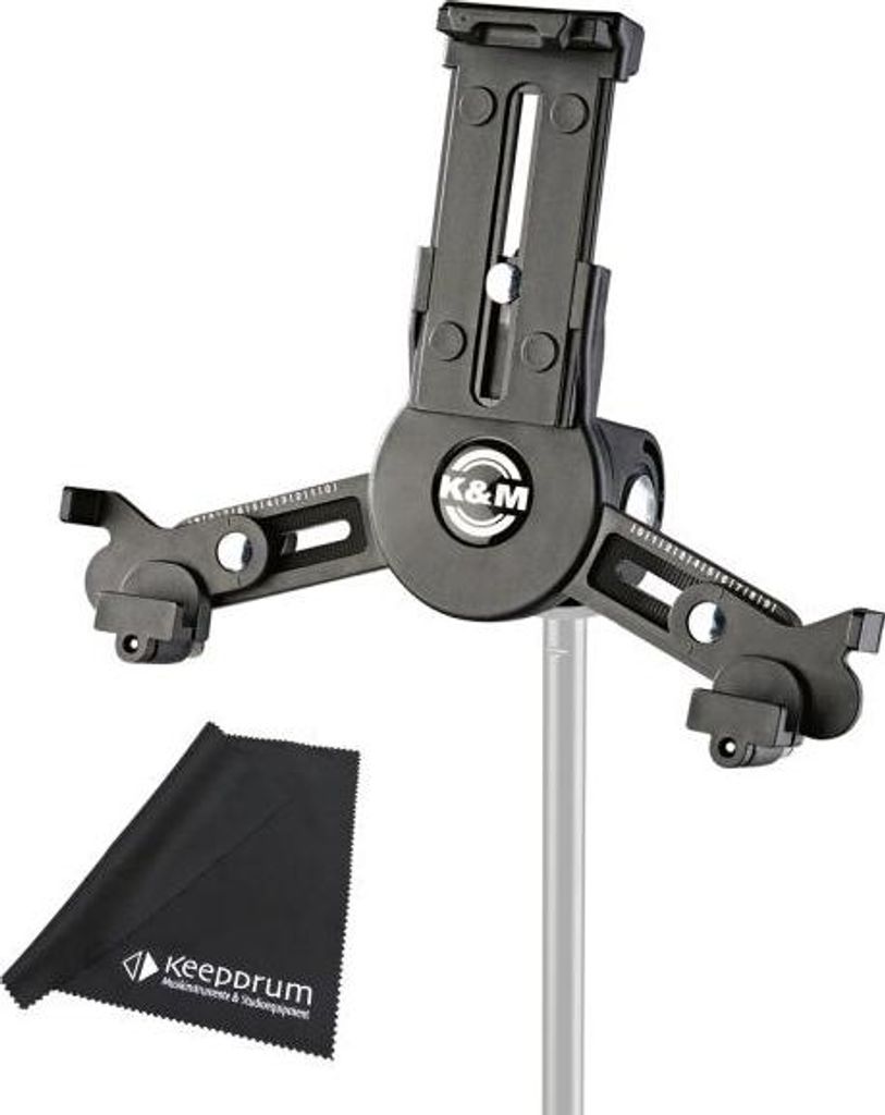 K&M 19795 Tablet-PC Stativ-Halter mit Mikrofasertuch