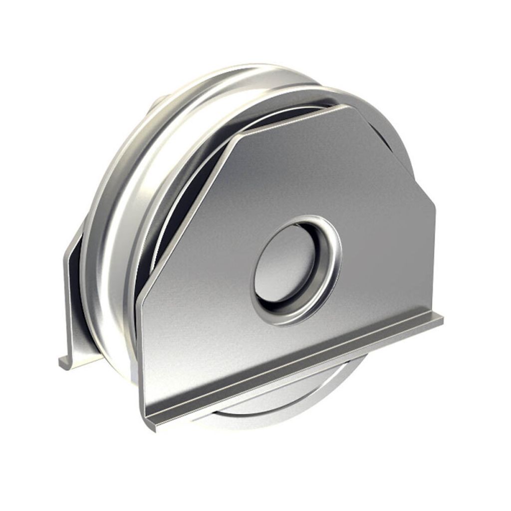 Stahl-Laufrolle mit Tragbügel Ø100mm (Ø98mm) für Schiebetore, mit 16mm Rundrille, für Tore bis 400 kg