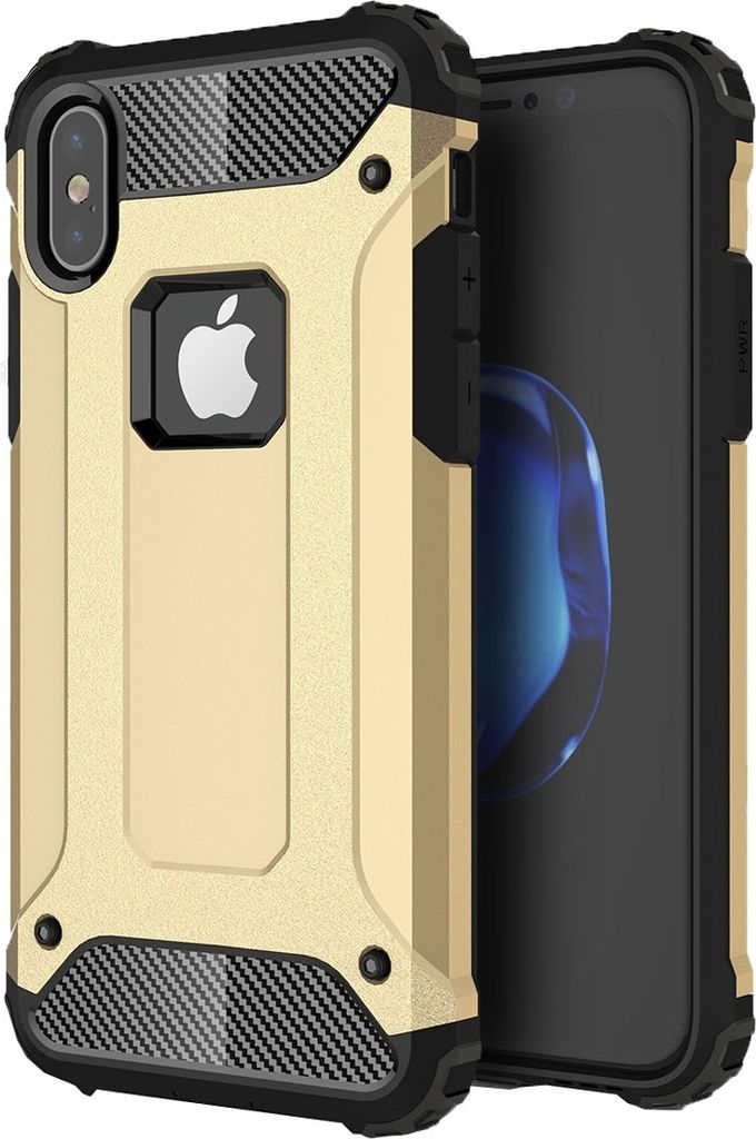 Mobigear Outdoor iPhone XS Hülle Hardcase Backcover Stoßfest - Gold