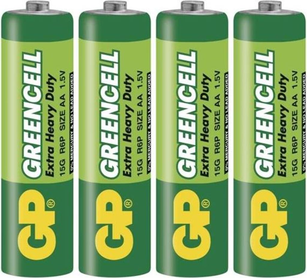 Batteria allo zinco GP Greencell AA, LR6, 1,5 V, 4 pz Immagine del prodotto 