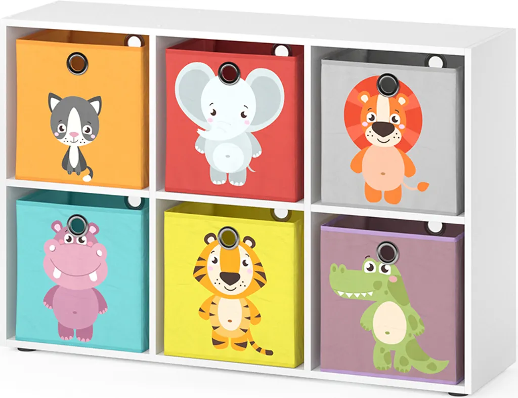 Bibliothèque Vicco 6 compartiments blanc 107.8cm pour livres et jouets