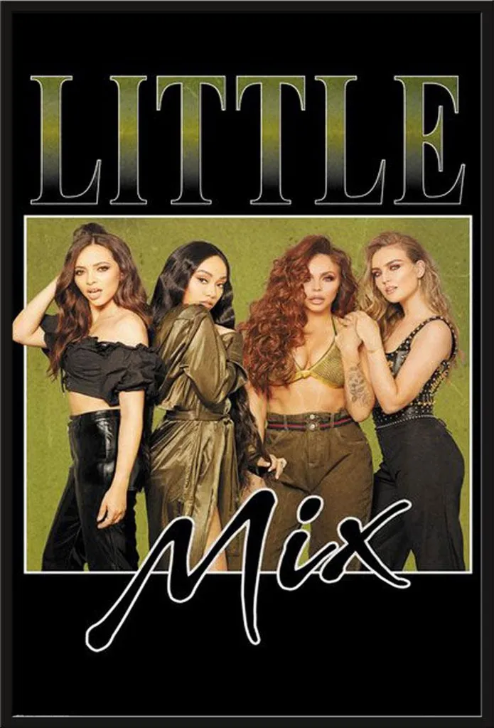 Poster Little Mix Kaki Décoration Chambre avec Cadre Noir Maxi