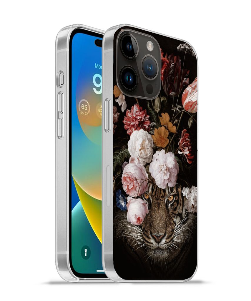 MuchoWow Handyhülle Schutzhülle Hülle für Apple iPhone 14 Pro Max Blumen - Jan Davidsz de Heem - Tiger - Gemälde - Stillleben - Alte Meister...