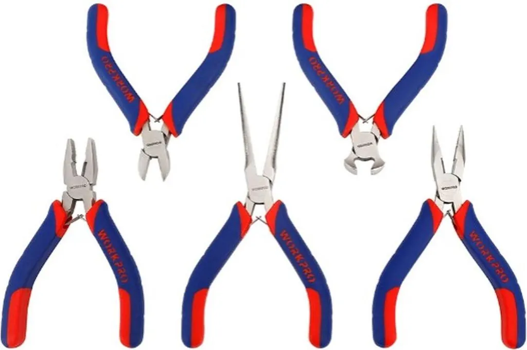 WORKPRO Set 5 Pinze Miniatura: Precisione Professionale per Micro-Lavori