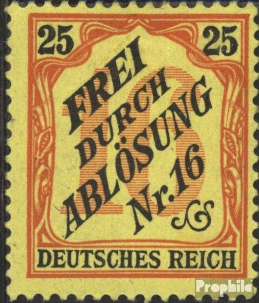 Briefmarken Deutsches Reich 1905 Mi D14 mit Falz Baden/Inschrift