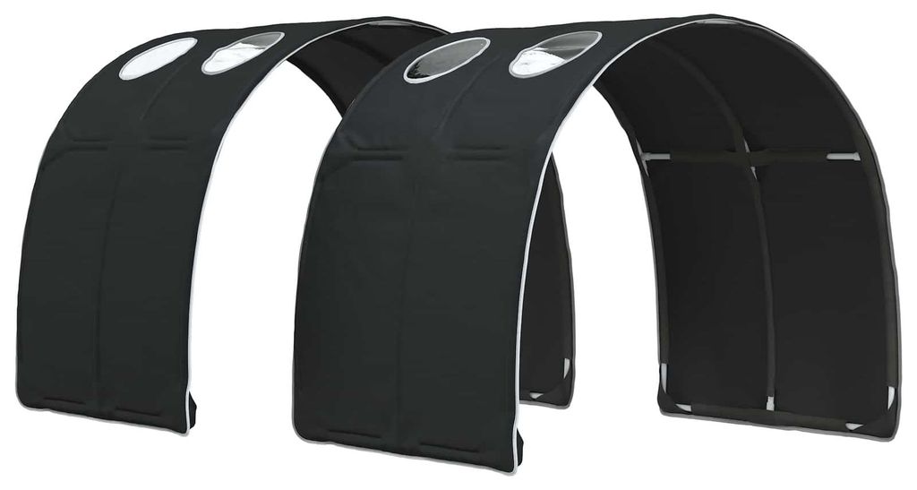 Bettunnel 2 pcs Schwarz 211 x 67,5 x 2 cm Polyester