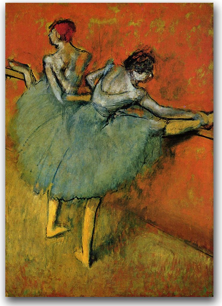 Poster - Canvas - Leinwand - 59,4 cm x 84,1 cm - Fotoposter - Leinwandkunst - Tänzer an der Bar von Edgar Degas