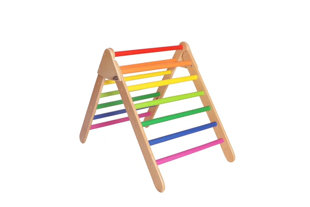 Organiseur de doudous format escalier 90x90 cm en bois pin coloré