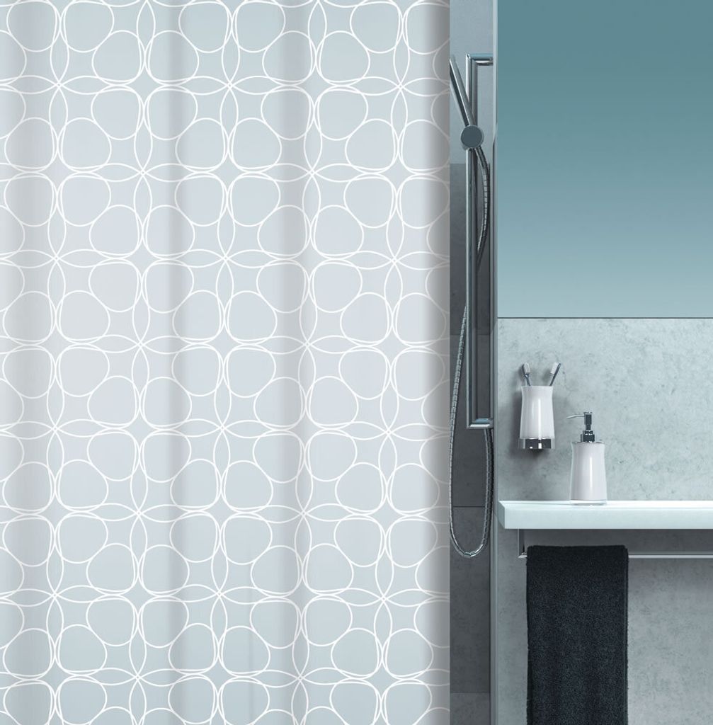 Spirella Duschvorhang Textil "Filigran white", vers. Größen Größe: 180 x 180 cm