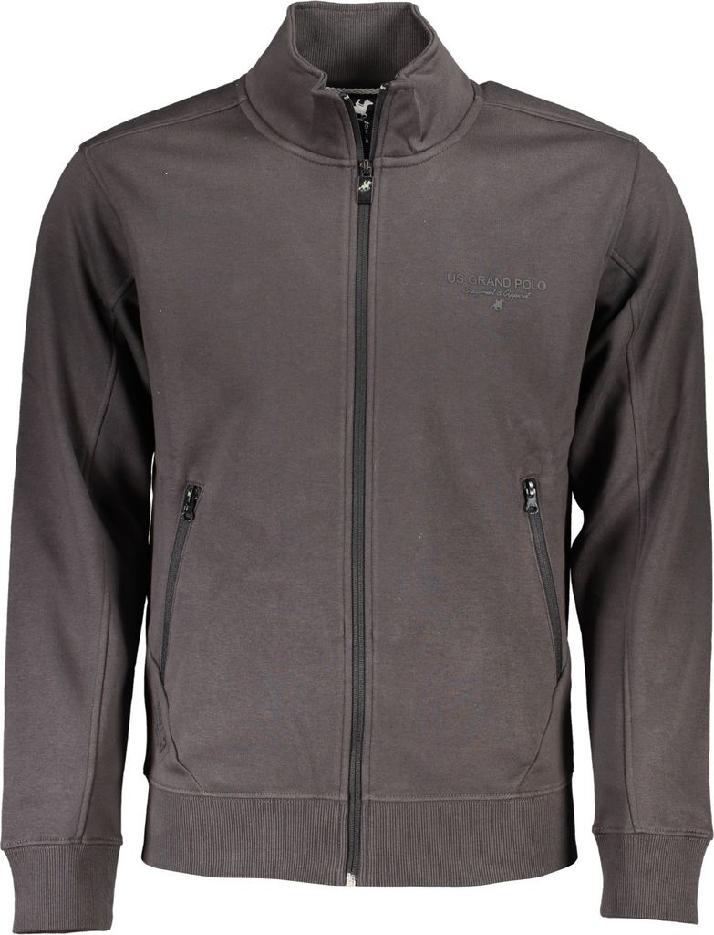 US GRAND POLO HERREN-SWEATSHIRT MIT GRAUEM ZIP : Farbe - Grau, Größe - 3XL Größe: 3XL Farbe: Grau