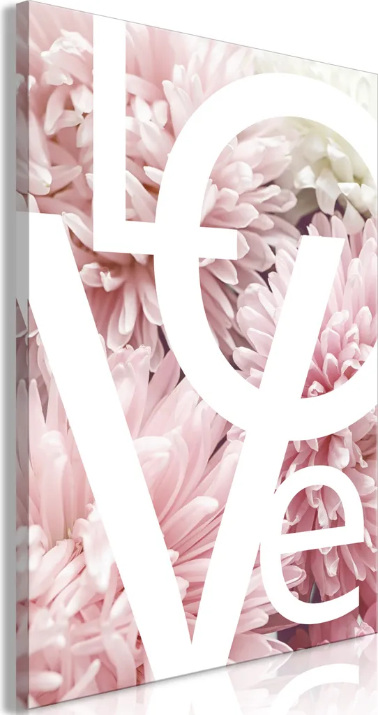 Quadro Moderno Verticale Amore 40x60 - Design Minimalista su Tela