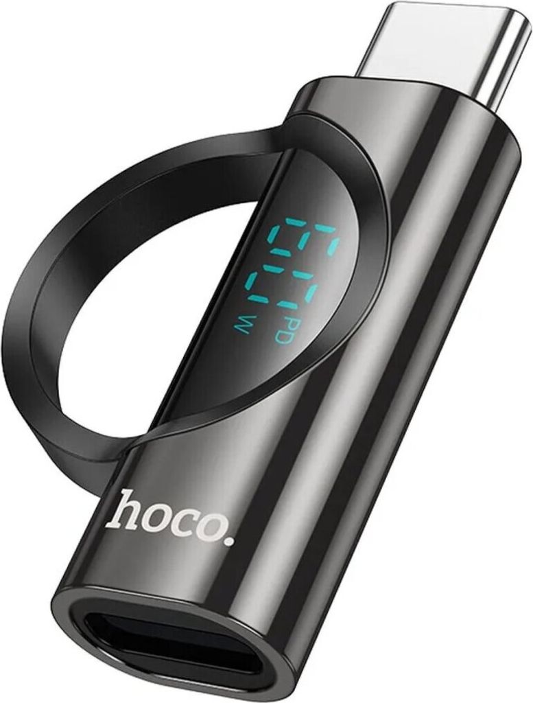 Adapter USB C auf Lightning Hoco 3A 60W mit Display UA32A schwarz