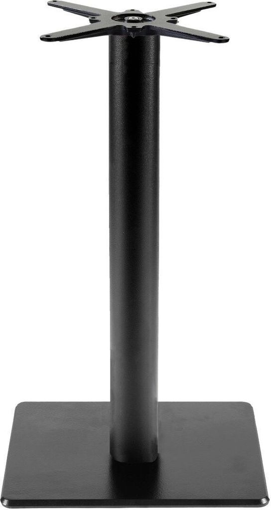 Tischgestell Milan-T, quadratisch, 73 cm, Schwarz, Pulverbeschichtetes Gusseisen, für Tischplatten bis 90x90 cm / Ø 100 cm