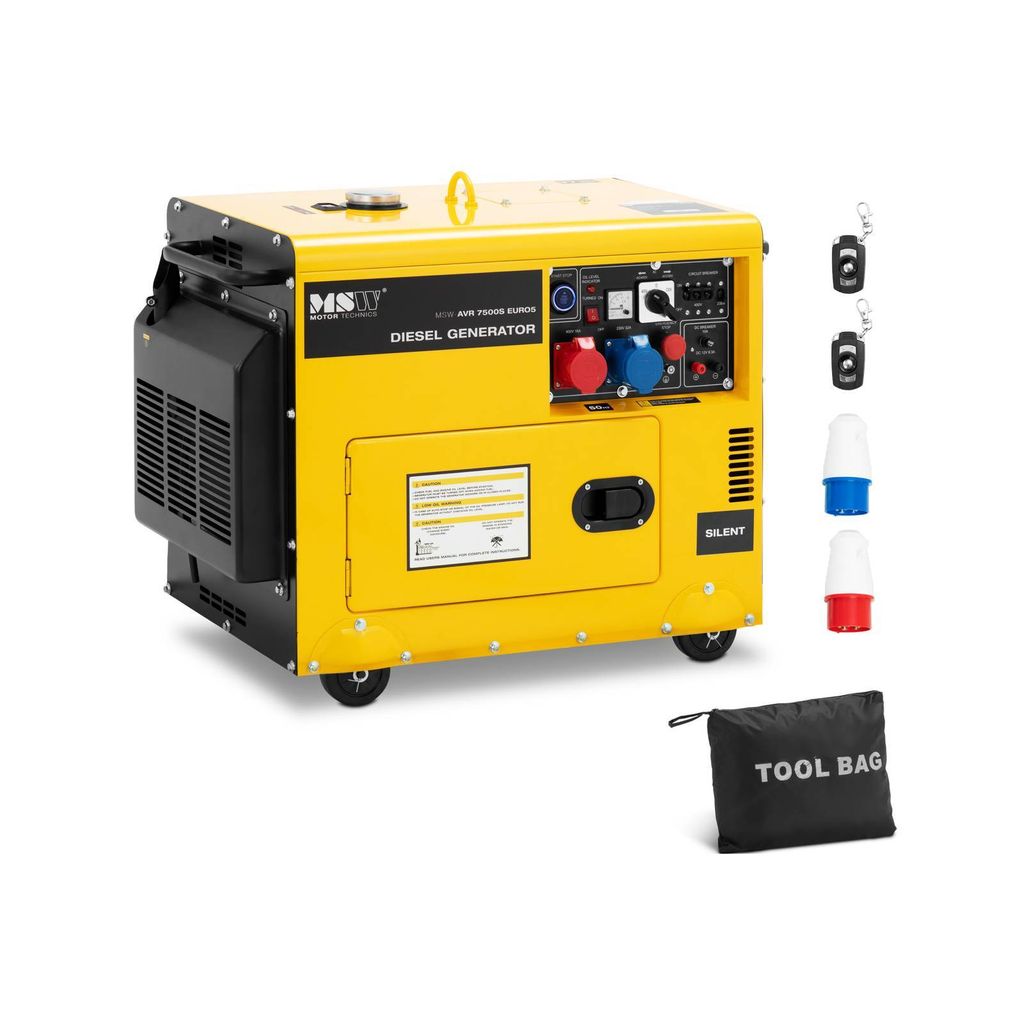 Expondo MSW Notstromaggregat Diesel - 6370 / 7500 W - 16 L - 230/400 V - mobil - AVR - Euro 5