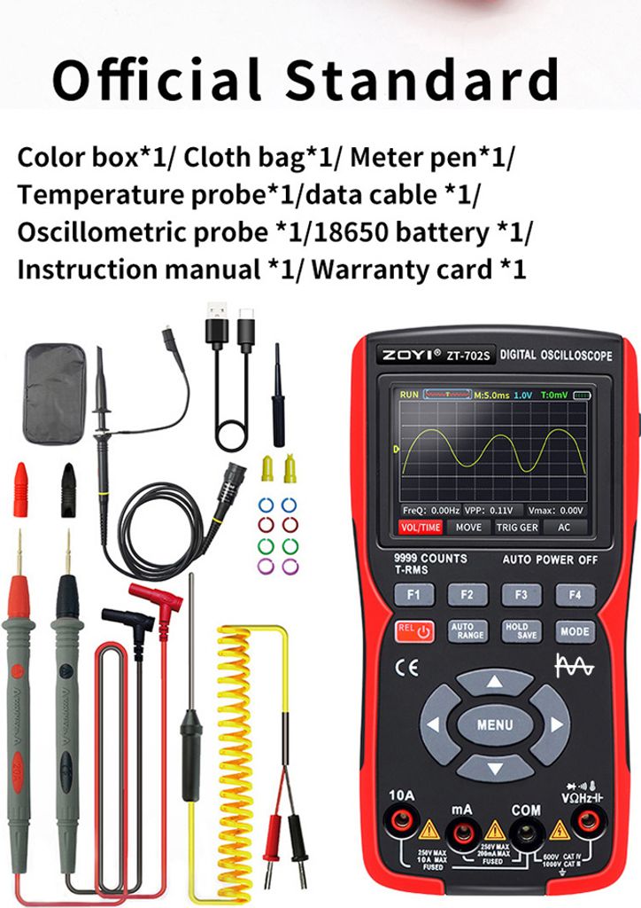 digitálny osciloskopický multimeter 2 v 1 - vzorkovacia Obrázok produktu 9