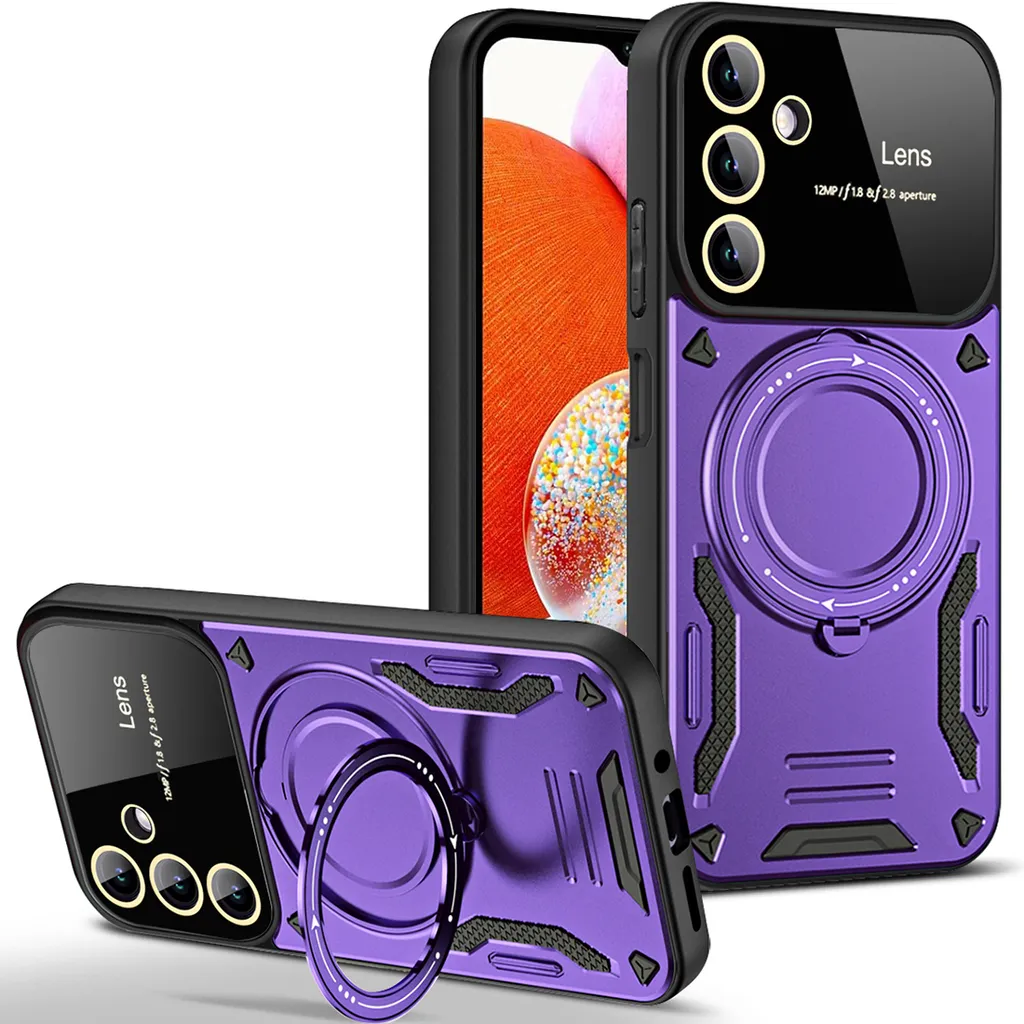 Dedux Custodia Cover per Oppo A96 4G / A76 4G / A36, Custodia in Vetro Temperato a Colori Sfumati + Protettivo TPU Case Cover (Viola/Verde