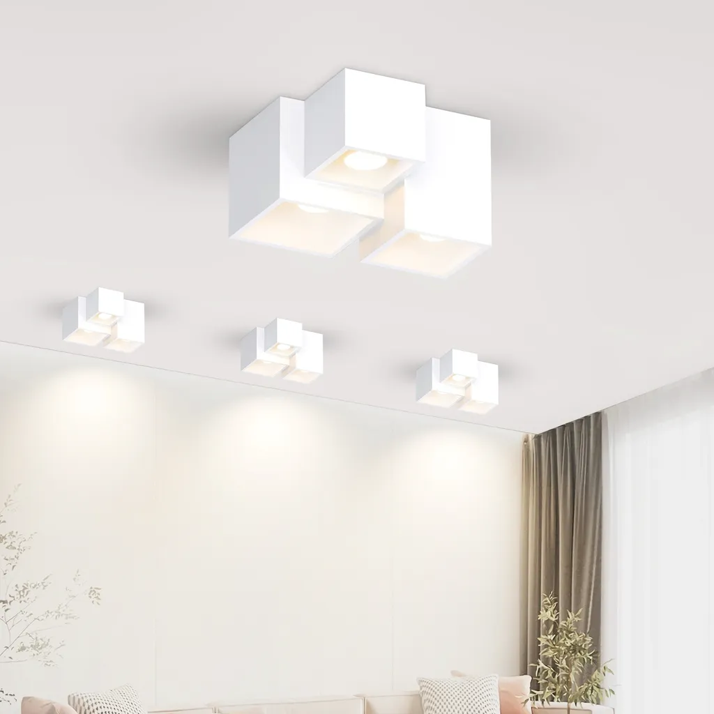 ZMH faretto a plafone bianco faretto a plafone piatto luce a plafone 3 fiamme GU10 plafone a plafone spot a plafone angolare moderna piccola lampada a plafone max.25W per corridoio cucina senza lampadine