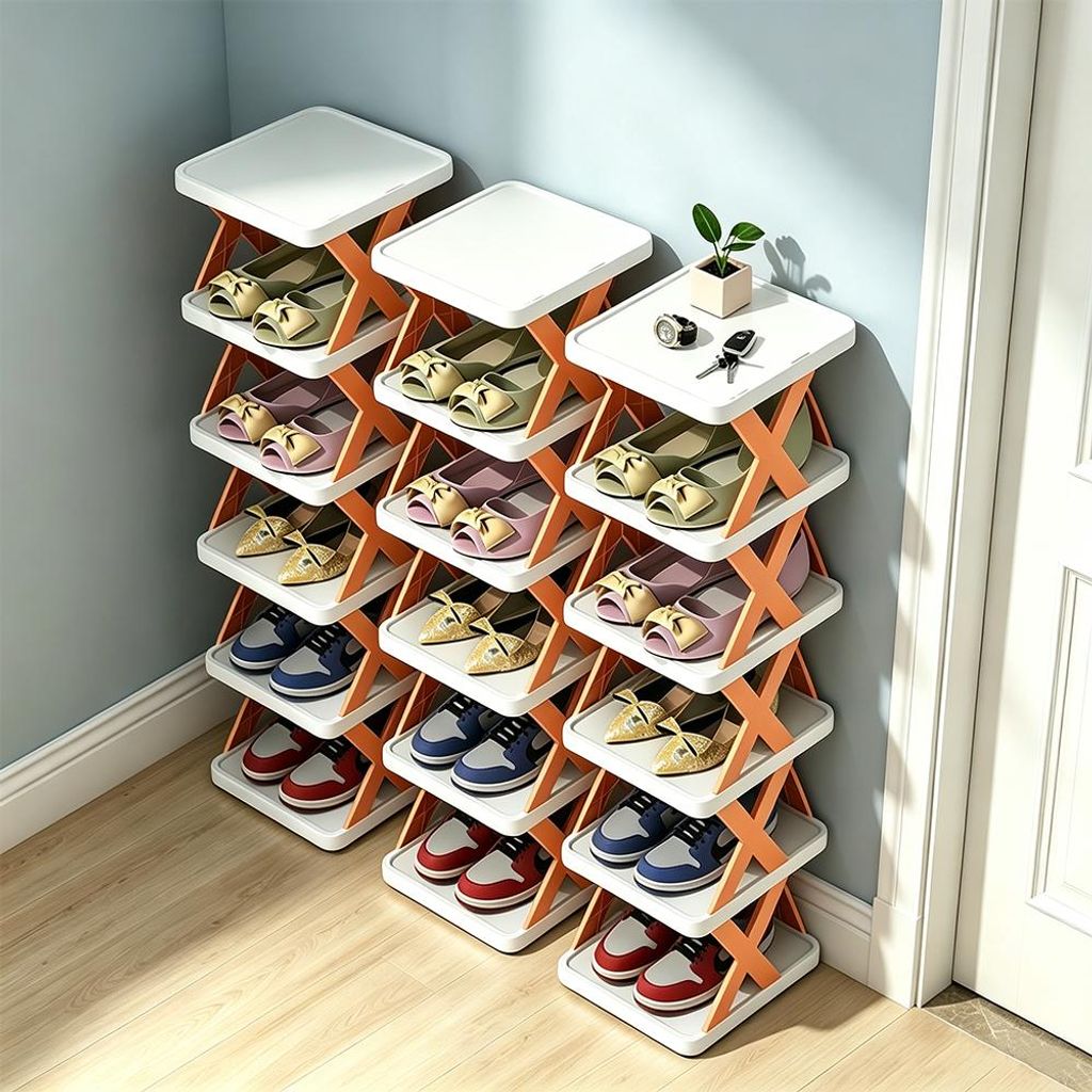 3er-Set Schuhregal, steckbar und zerlegbar, einfaches Produktbild 