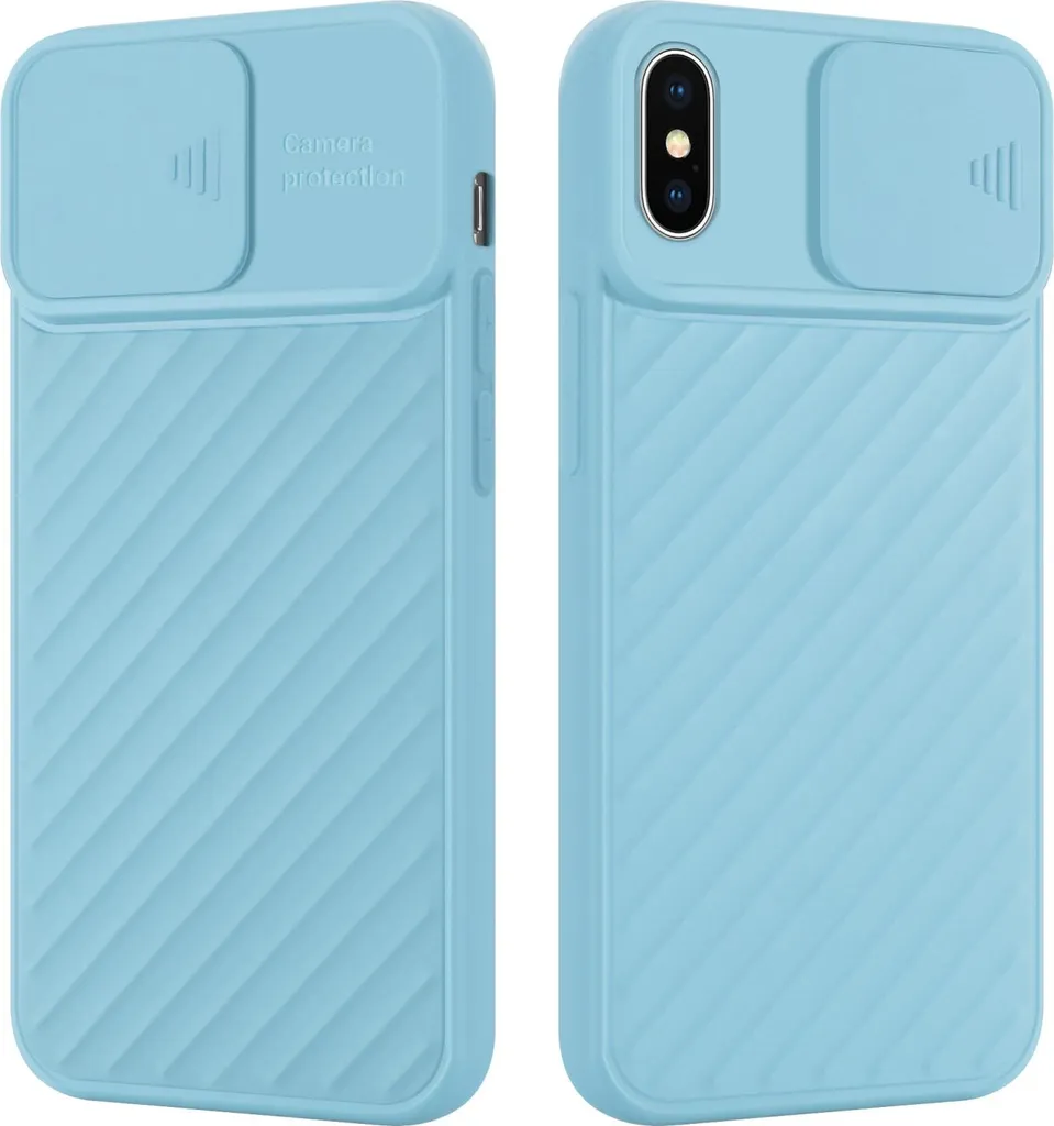 Verco Custodia Compatibile con iPhone X Cover, iPhone XS Custodia Protettiva con slot per carte per iPhone X/XS Case Sottile in Silicone, Rosso