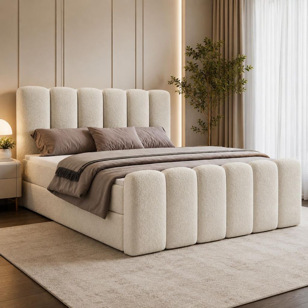 Boxspringbett NOLA 200x200 cm Komplett-Set mit Bettkasten, Produktbild 