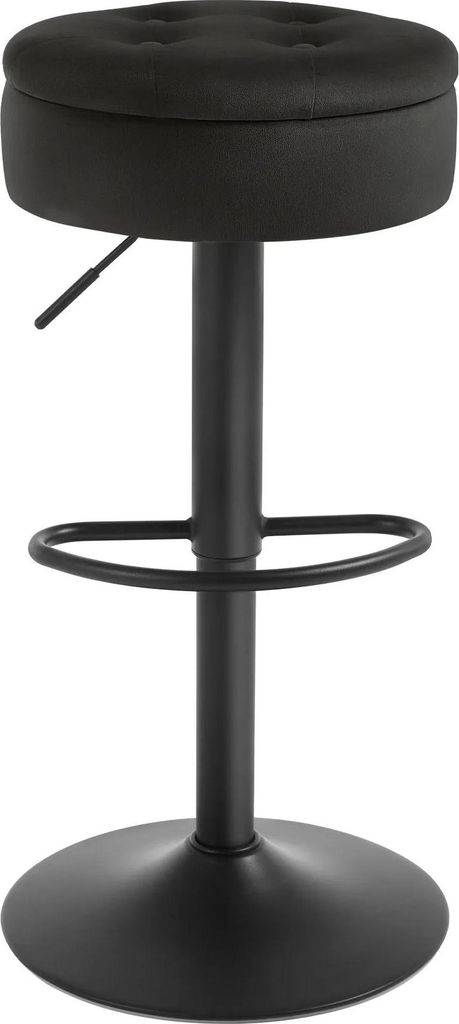 Barhocker - Küchenhocker - Samt mit Rückenlehne - Metallgestell - Sitzhöhe 60,5 cm - Sitzbreite 38 cm - Maße 39x39x79,5 cm - Rund - Dunkelkhaki