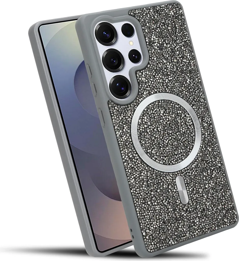 Custodia Antiurto Samsung S24 Ultra Cadorabo Grigio Glitter MagSafe