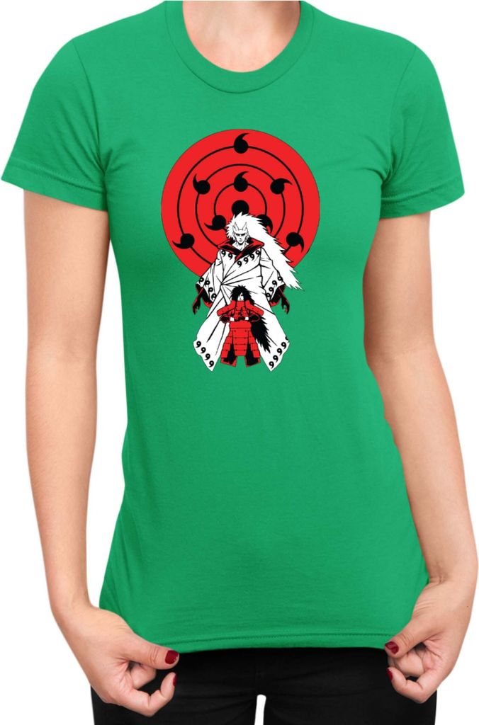 Damen T-Shirt Japan Anime Manga Naruto Madara, Lady XL / Grün