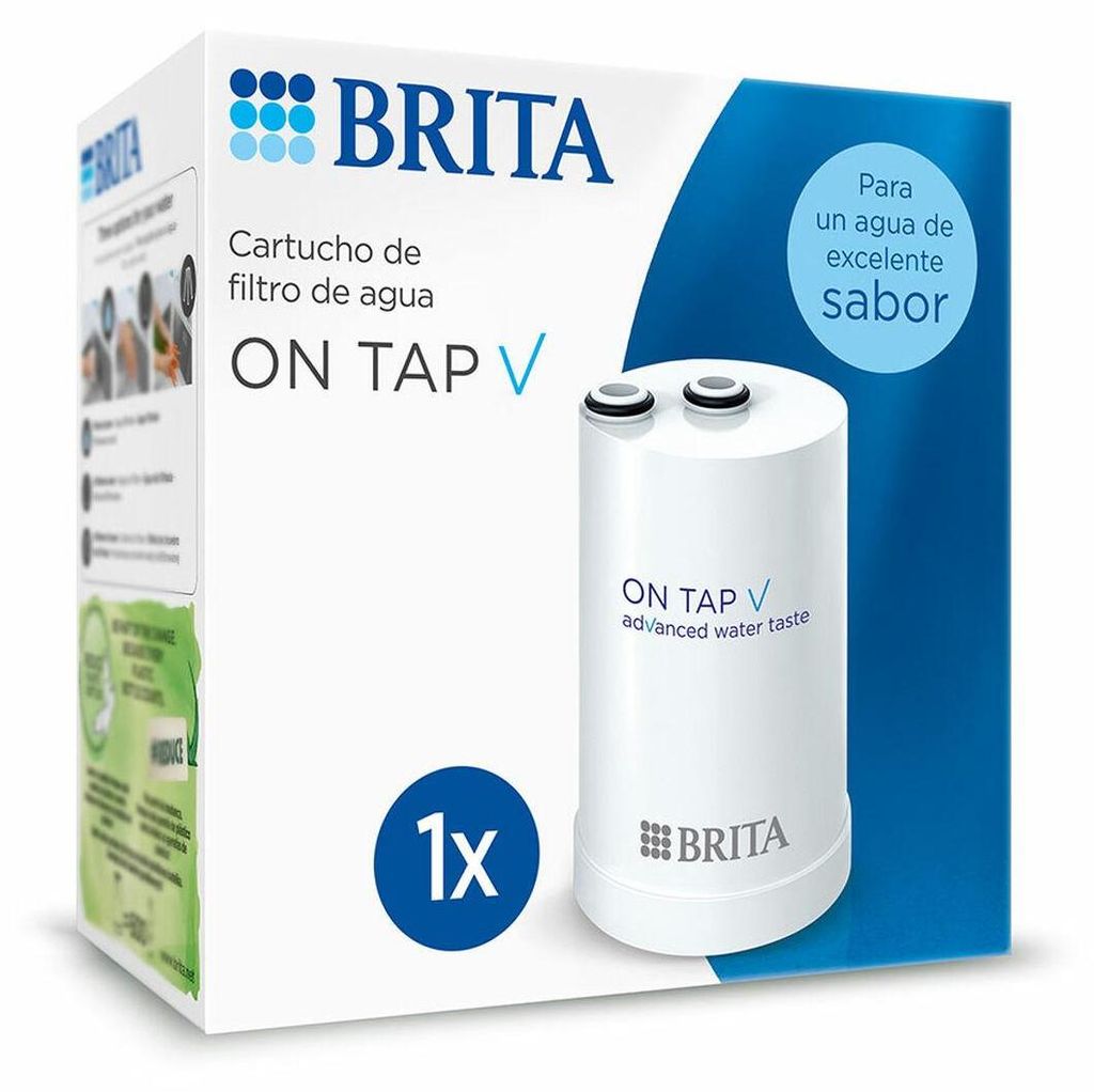 A product box for a Brita water filter cartridge.