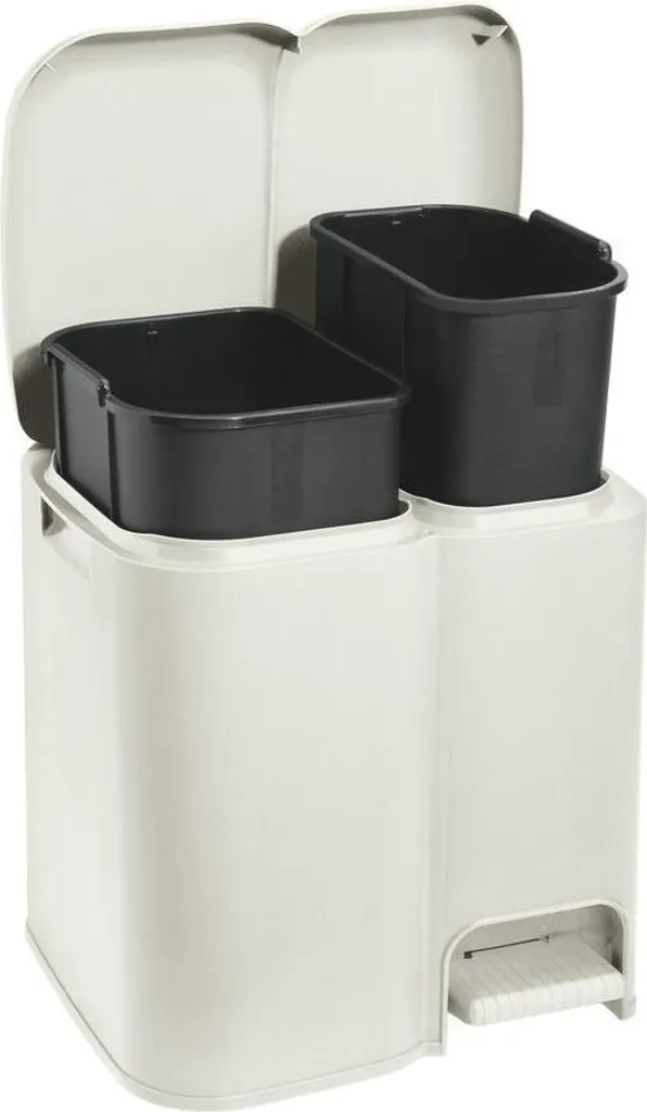 Tontarelli Patty 2 Corbeille à papier blanc, set de 2 bacs 13L et 8L