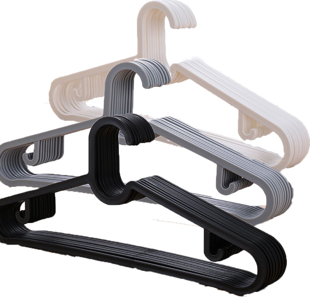 30-er Pack Starke Kleiderbügel aus Kunststoff, 38cm breit - Hochwertige Filzbügel für Kleiderschränke, Haltbare,Antirutsch