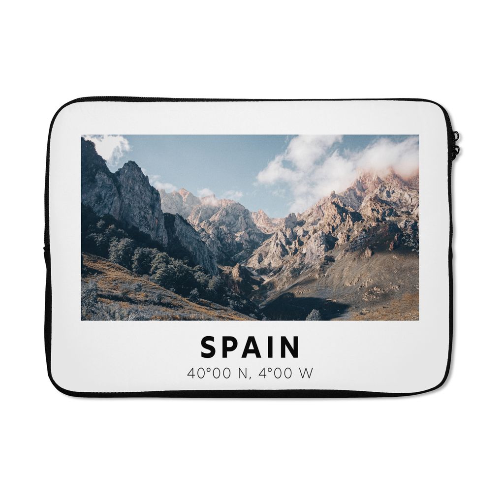 MuchoWow Laptop Hülle 14 ZollSpanien - Berge - Sommer Laptoptasche - Laptoptasche - Stoßsicher - Schutzhaube