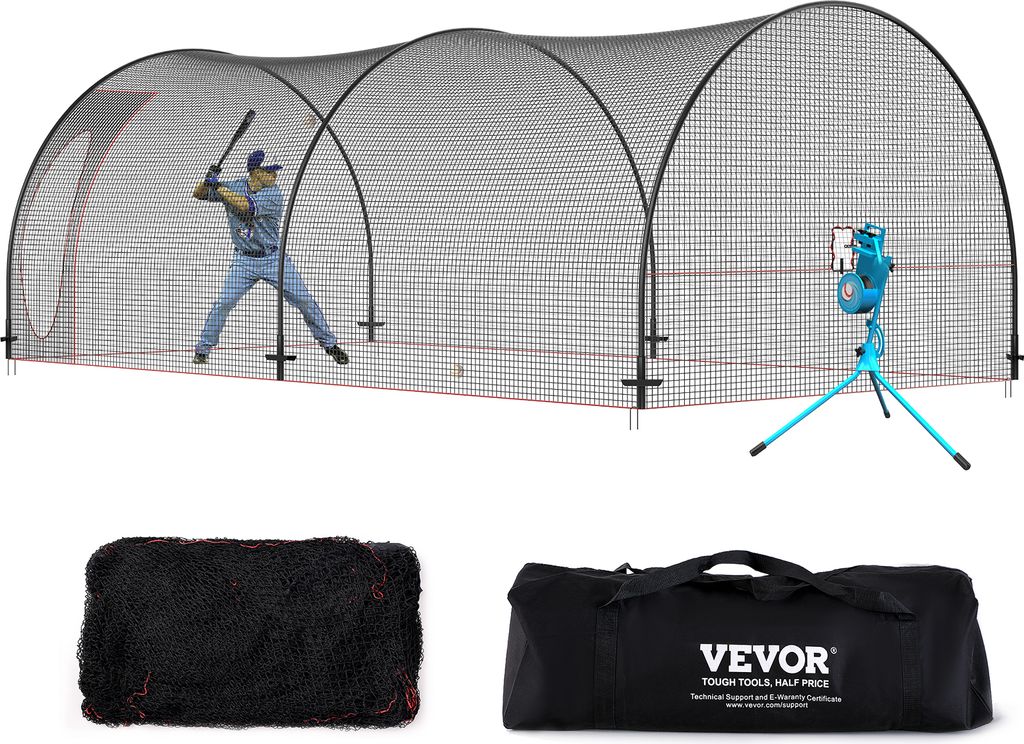 VEVOR Baseball-Schlagkäfig-Netz mit Rahmen und Netz 6,7 x Produktbild 1
