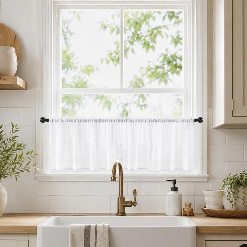 1 Stück Scheibengardine Transparent Vorhang Voile Produktbild 