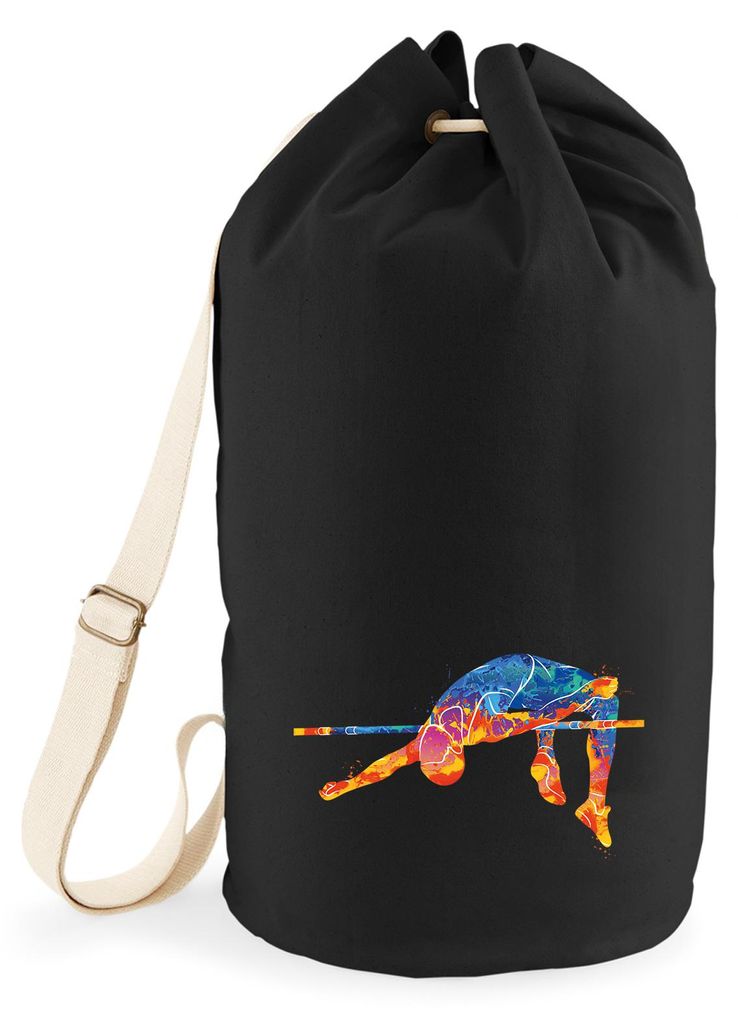 Huuraa Seesack Leichtathletik Hochsprung 20 Liter Black Baumwolle Rucksack Geschenkidee
